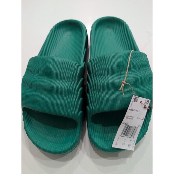 Adidas Adilette 22 Unisex Slip-On Slides Sandals Bold Green IF3661 Men’s Sz 8 - Picture 3 of 7
